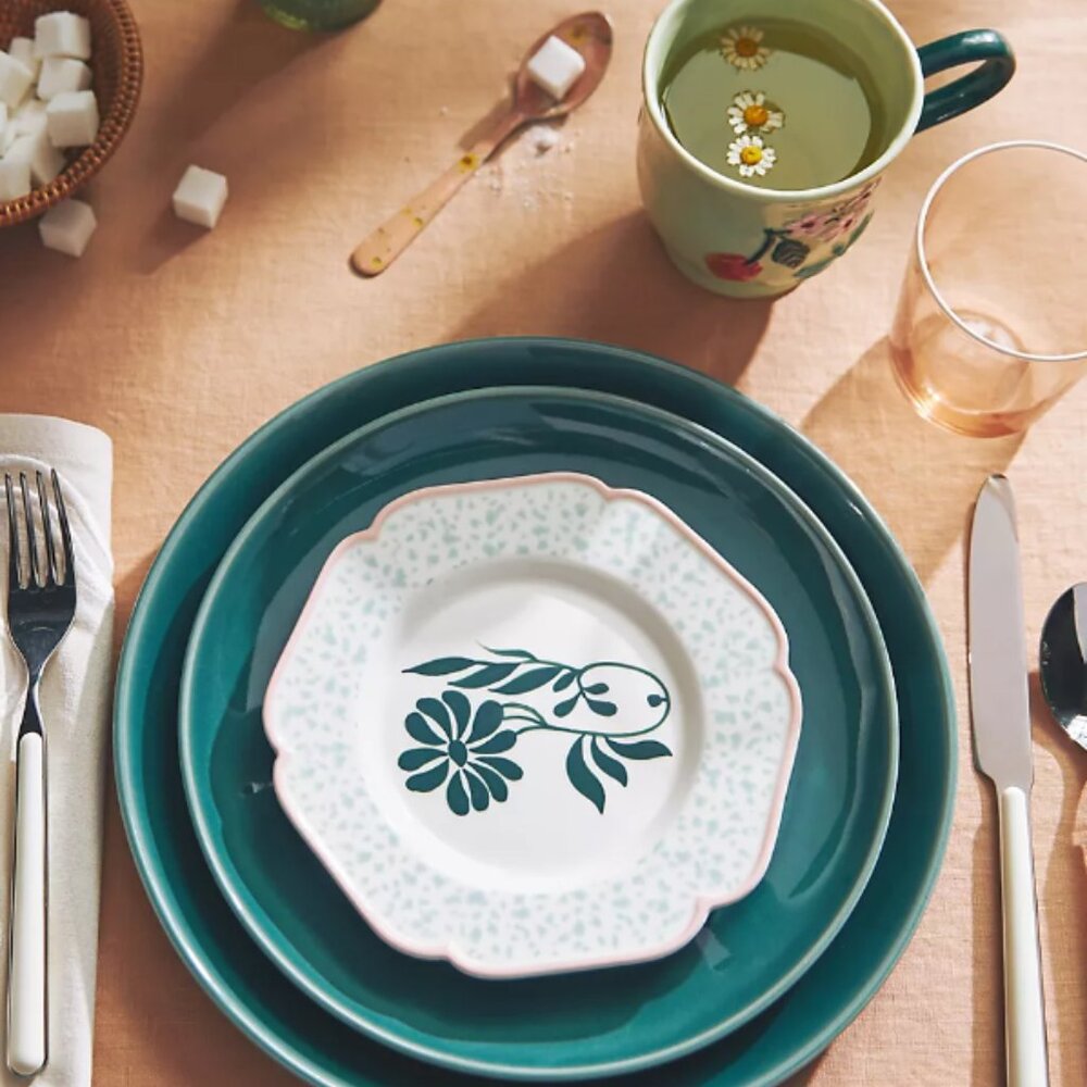 Turquoise Vaisselle Canapé Plate Anthropologie Valentines Day